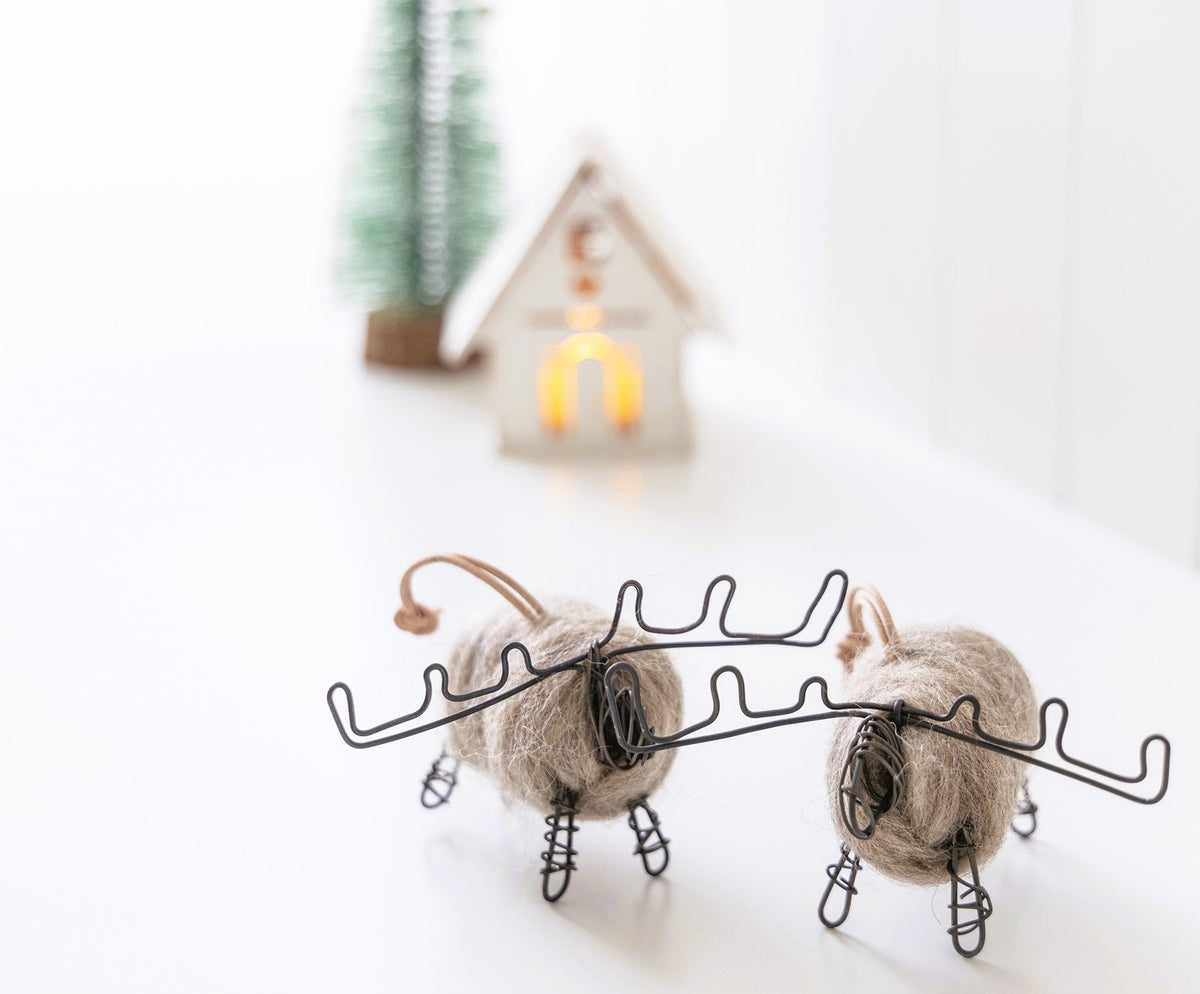 Tiny Reindeer Ornaments- Set of 2 - celina mancurti - Christmas Ornaments - -Pre Order Yours