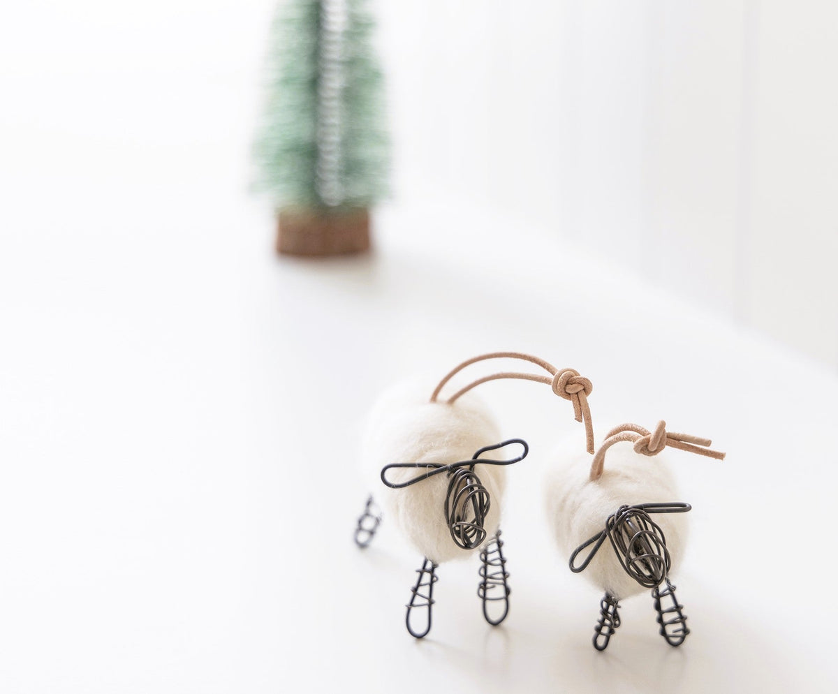 Tiny Sheep Ornaments- Set of 2 - celina mancurti - Christmas Ornaments - -Pre Order Yours