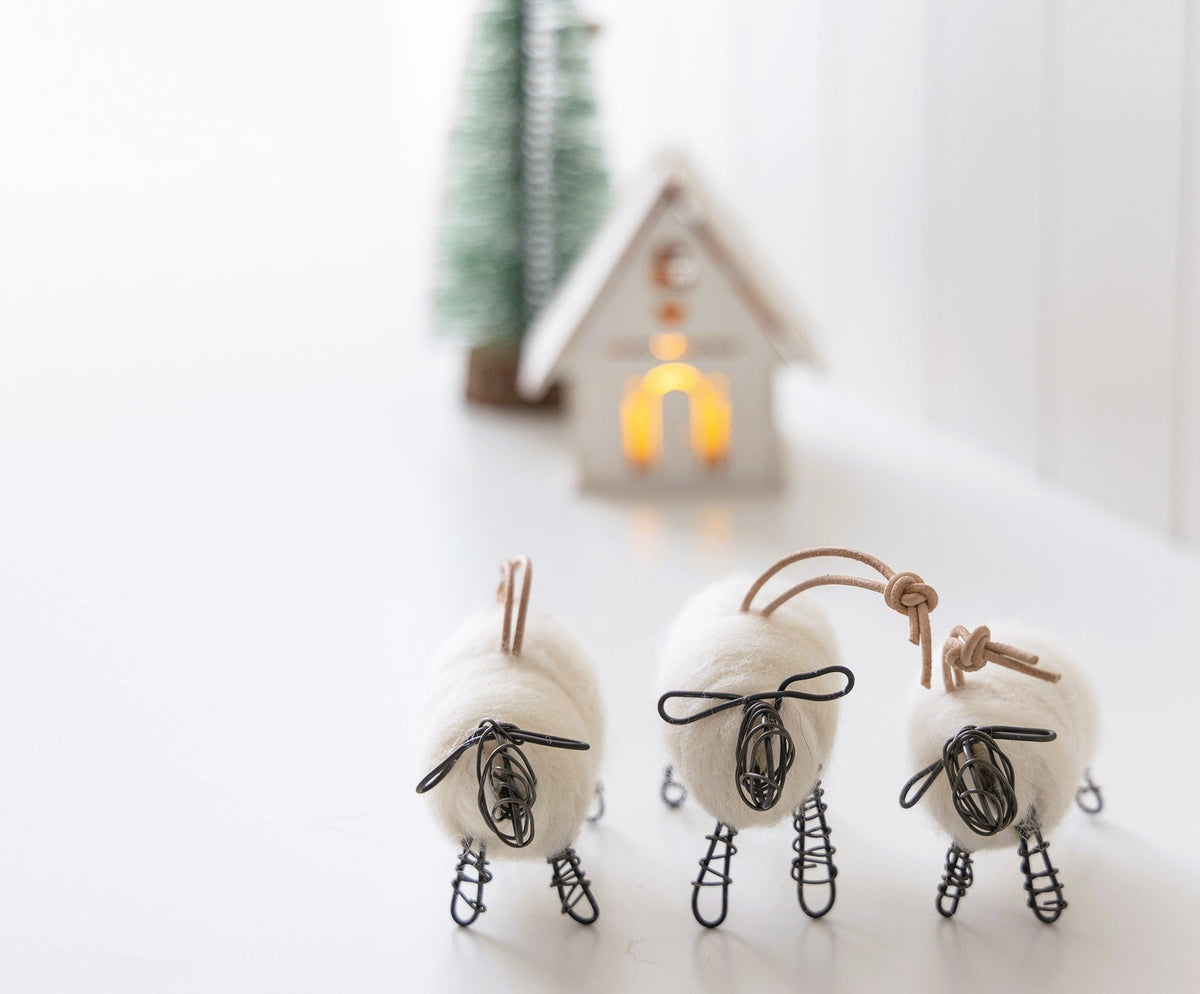 Tiny Sheep Ornaments- Set of 2 - celina mancurti - Christmas Ornaments - -Pre Order Yours