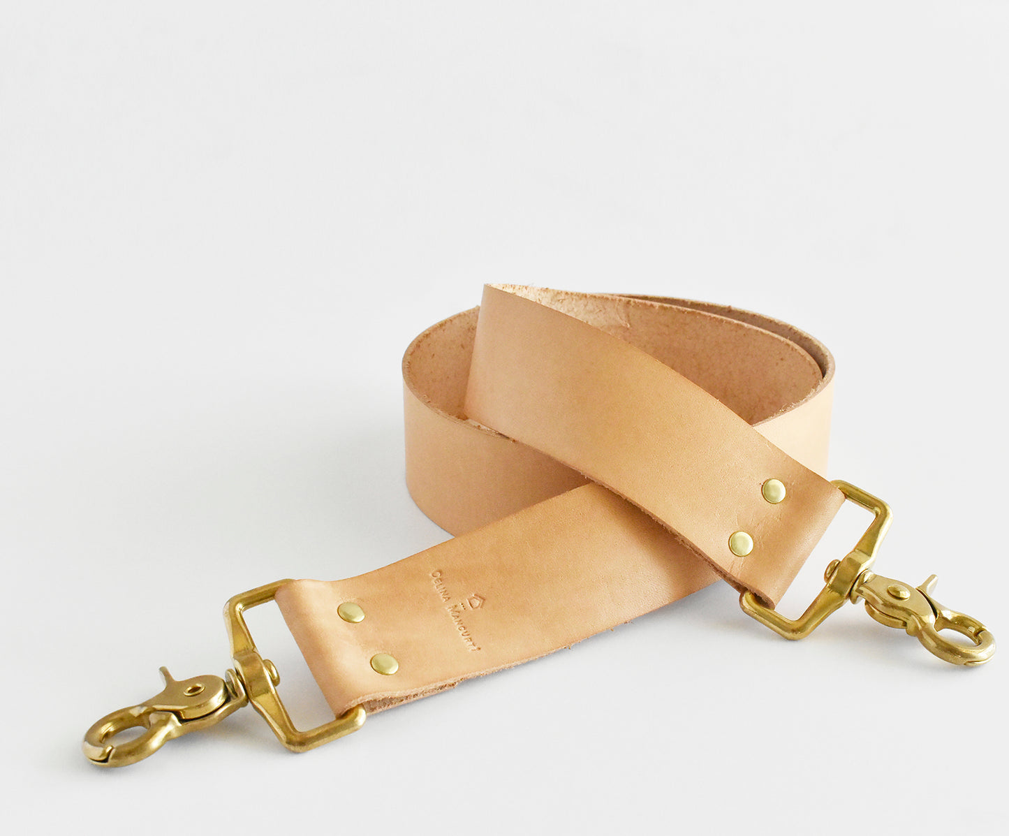 Tote Bag Black- Leather Strap Tan