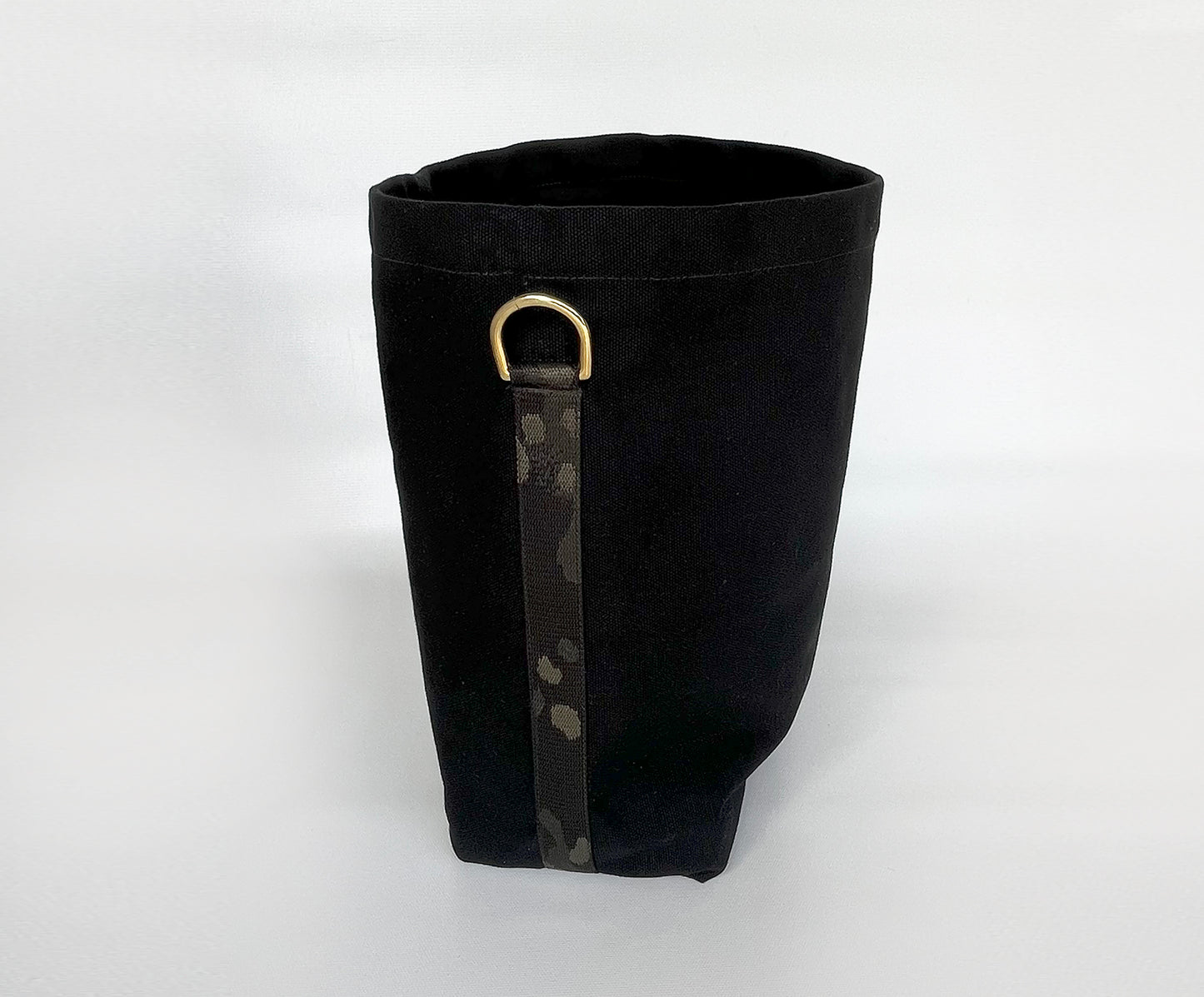 Tote Bag Black- Leather Strap Tan