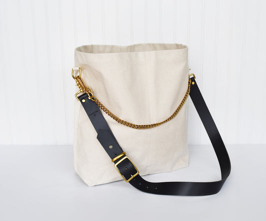 Tote Ivory with Adjustable Leather Strap