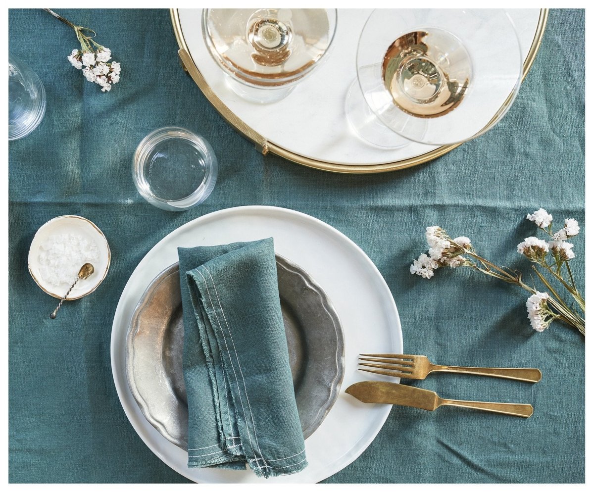 Wild Linen Napkins- Deep Green - celina mancurti - napkins - -set of 2