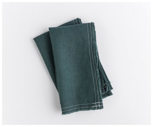 Wild Linen Napkins- Deep Green - celina mancurti - napkins - -set of 2