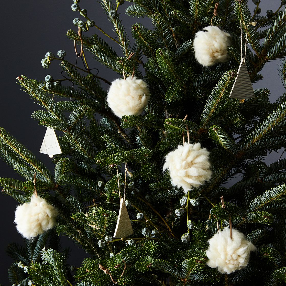 Wool Pom-Poms ornaments- Set of 5